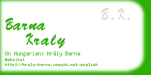 barna kraly business card
